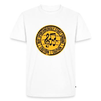may spontaneously start singing - Men's Premium Organic T-Shirt - white - Front - Nico (187cm)