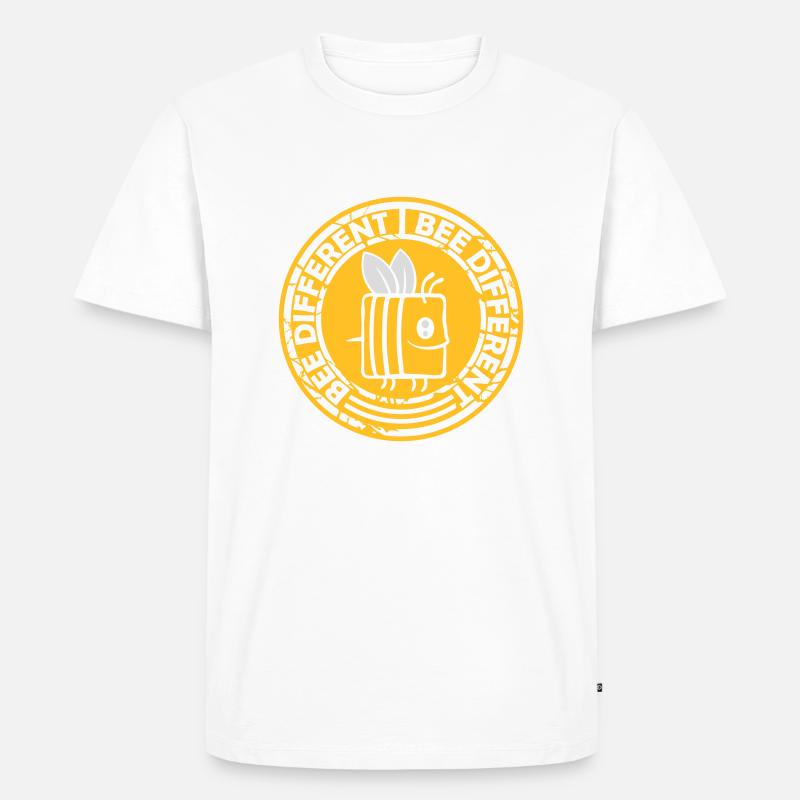 bee different Spruch Zitat - Männer Premium Bio T-Shirt - Weiß