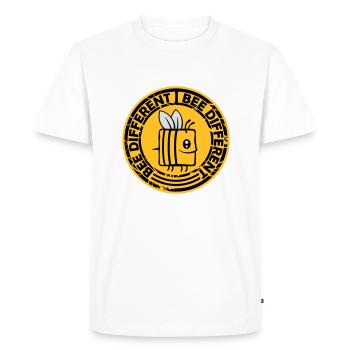 bee different saying quote - Men's Premium Organic T-Shirt - white - Front - Nico (187cm)