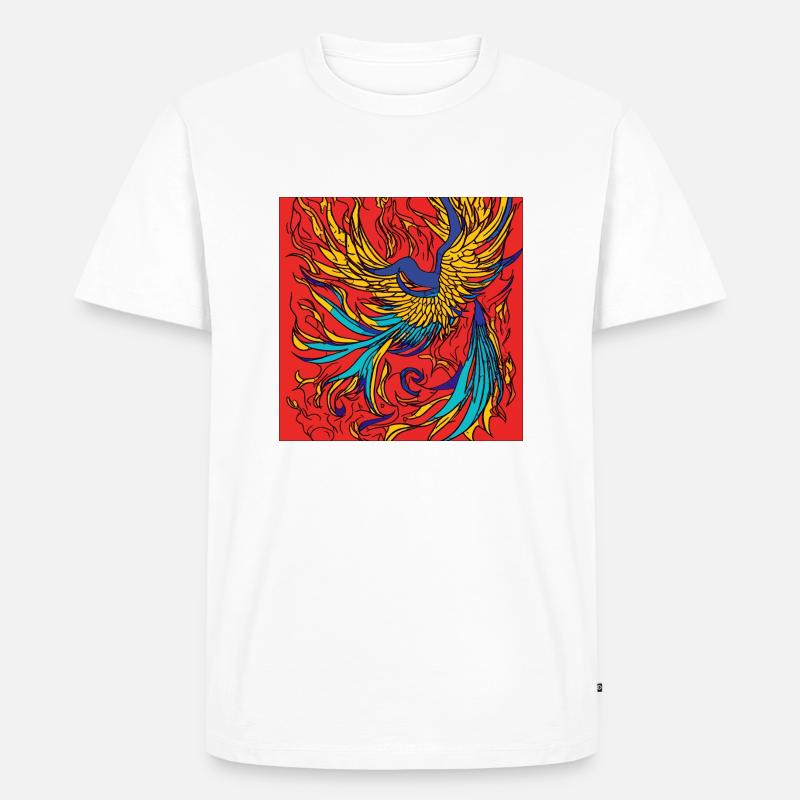 Illustration eines Phönix, Vektorstil - Männer Premium Bio T-Shirt - Weiß