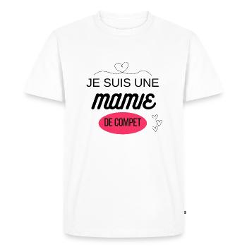 je suis une mamie de compet - T-shirt Premium bio Homme - blanc - Devant - Nico (187cm)
