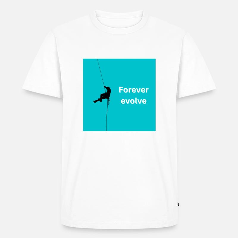 Forever evolve aquablue-white - Männer Premium Bio T-Shirt - Weiß