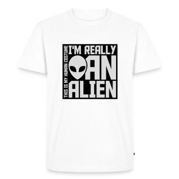 Citation extraterrestre de costume humain - T-shirt Premium bio Homme - blanc - Devant - Nico (187cm)