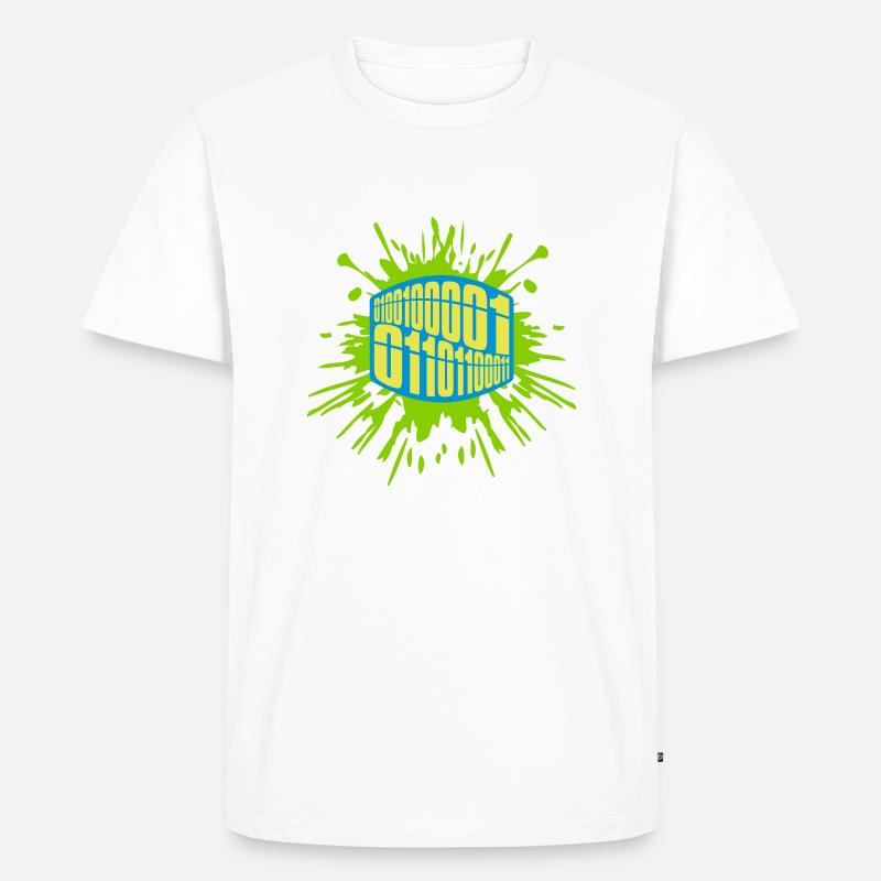 Binär Code Programm Sprache - Männer Premium Bio T-Shirt - Weiß