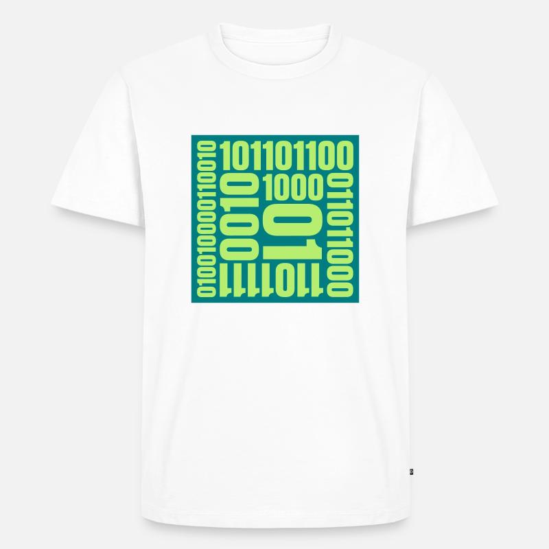 Binary Code Program Language - Men's Premium Organic T-Shirt - white