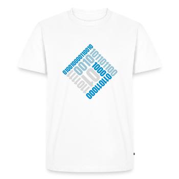 Binary Code Program Language - Men's Premium Organic T-Shirt - white - Front - Nico (187cm)