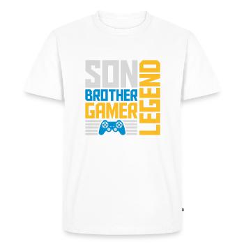 Fils Frère Gamer Légende - T-shirt Premium bio Homme - blanc - Devant - Nico (187cm)