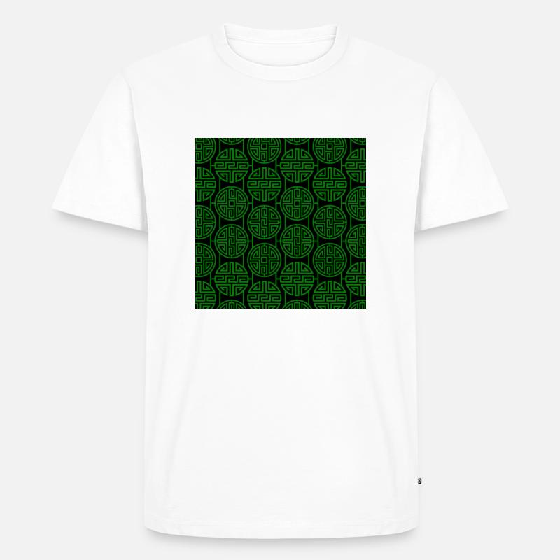Chinesisches Muster - Männer Premium Bio T-Shirt - Weiß