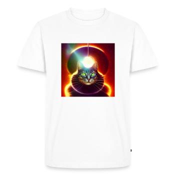 Le chat de l’univers - T-shirt Premium bio Homme - blanc - Devant - Nico (187cm)