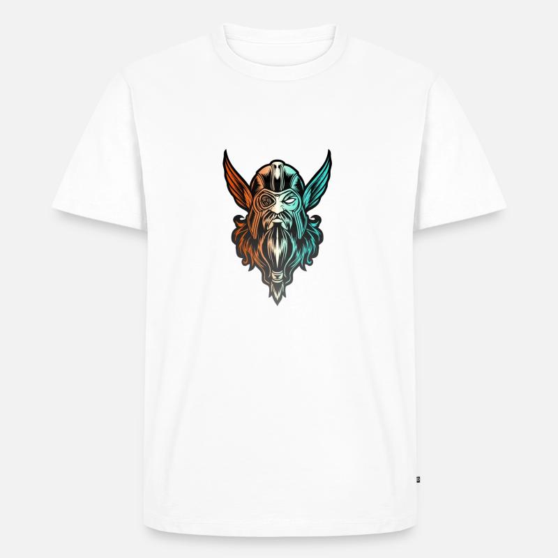 Wikinger mit Wikinger Kompass - Männer Premium Bio T-Shirt - Weiß