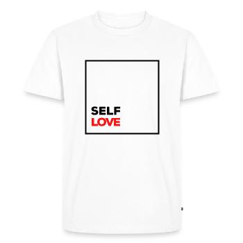 Minimalist Self Love - Men's Premium Organic T-Shirt - white - Front - Nico (187cm)