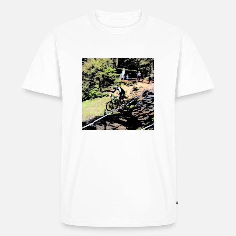 MTB MTB MTB Abfahrt - Männer Premium Bio T-Shirt - Weiß
