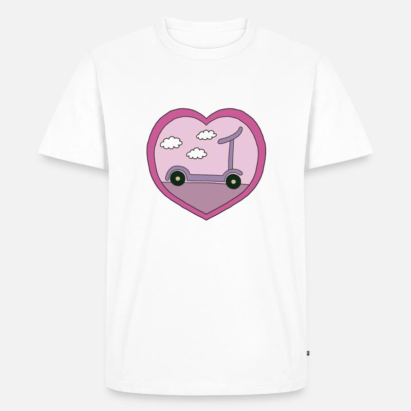 Roller im rosa Design - Männer Premium Bio T-Shirt - Weiß