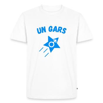 Un gars, Homme, Garçon, Bébé garçon, Cadeau sympa - T-shirt Premium bio Homme - blanc - Devant - Nico (187cm)
