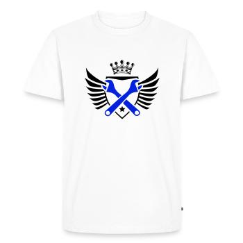 Armoiries de l’artisanat - T-shirt Premium bio Homme - blanc - Devant - Nico (187cm)