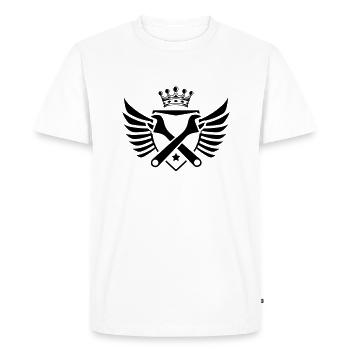 Armoiries de l’artisanat - T-shirt Premium bio Homme - blanc - Devant - Nico (187cm)