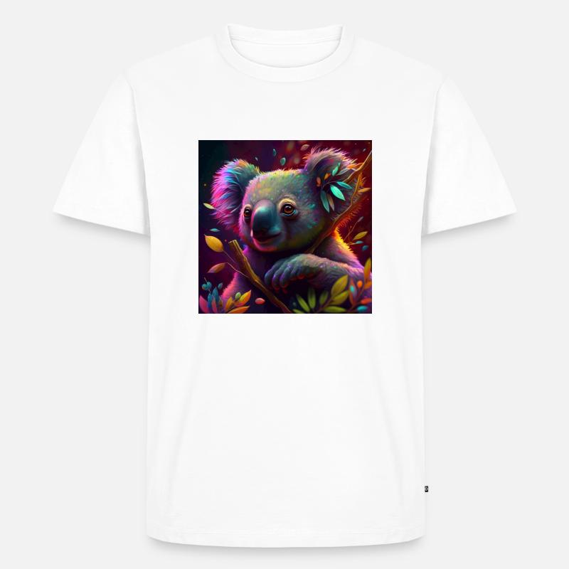 Farbiger Koala, einzigartiges Design - Männer Premium Bio T-Shirt - Weiß