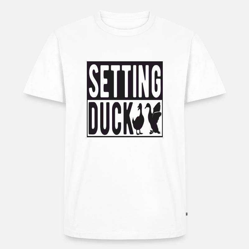 Setting Duck - Männer Premium Bio T-Shirt - Weiß