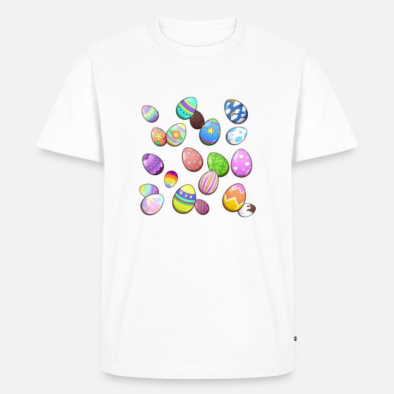 Easter Eggs Muster - Männer Premium Bio T-Shirt - Weiß