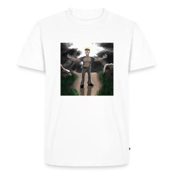 Top Quality Merch. - Men's Premium Organic T-Shirt - white - Front - Nico (187cm)