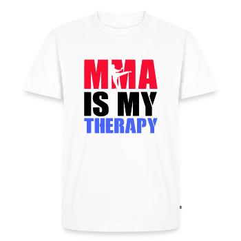 Thérapie MMA - T-shirt Premium bio Homme - blanc - Devant - Nico (187cm)