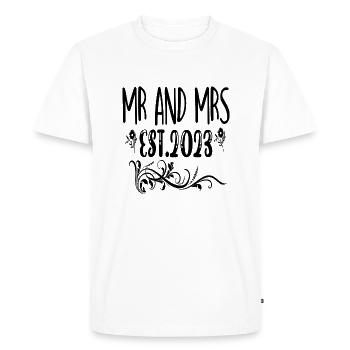 M. et Mme Est. 2023 - T-shirt Premium bio Homme - blanc - Devant - Nico (187cm)