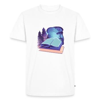 Reading Gift Book Readers Book Lovers Books - Men's Premium Organic T-Shirt - white - Front - Nico (187cm)