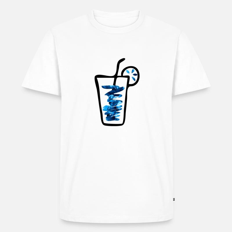 Drink blue - Männer Premium Bio T-Shirt - Weiß