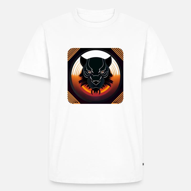 BlackPantherLogoDesignCircle - Männer Premium Bio T-Shirt - Weiß