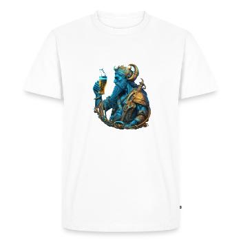 Neptune with beer. Cool mythology - Men's Premium Organic T-Shirt - white - Front - Nico (187cm)