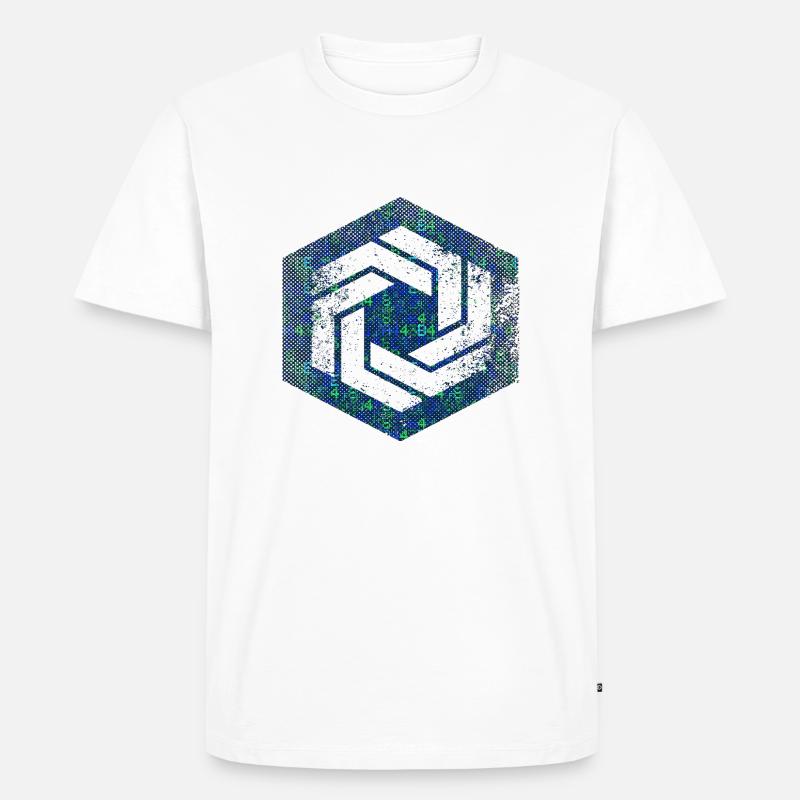 hexagon programming programmer coding geometric - Men's Premium Organic T-Shirt - white