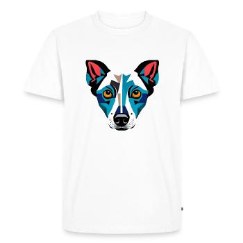 Dessin de chien moderne - T-shirt Premium bio Homme - blanc - Devant - Nico (187cm)