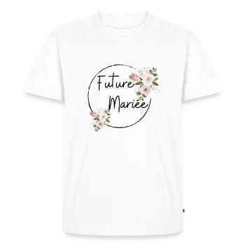 Future mariée floral - T-shirt Premium bio Homme - blanc - Devant - Nico (187cm)
