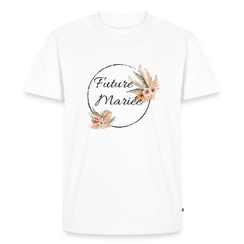 Future mariée floral - T-shirt Premium bio Homme - blanc - Devant - Nico (187cm)