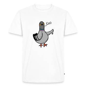 Coo / Boo Pigeon - T-shirt Premium bio Homme - blanc - Devant - Nico (187cm)