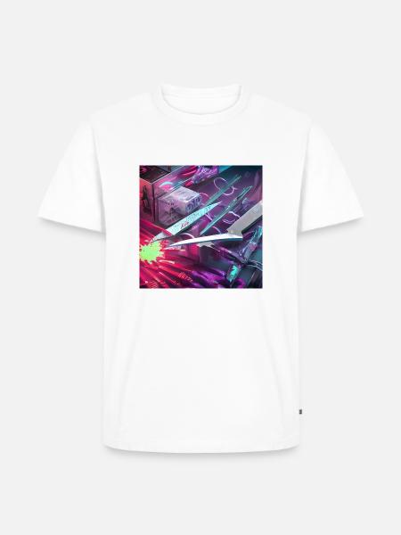 Blutiges Messer - Männer Premium Bio T-Shirt - Weiß