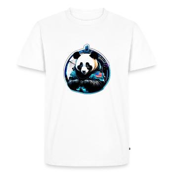 Panda Astronaute futuriste - T-shirt Premium bio Homme - blanc - Devant - Nico (187cm)