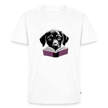 Dog Books Labrador Dog Book Read Dog Owner - Men's Premium Organic T-Shirt - white - Front - Nico (187cm)