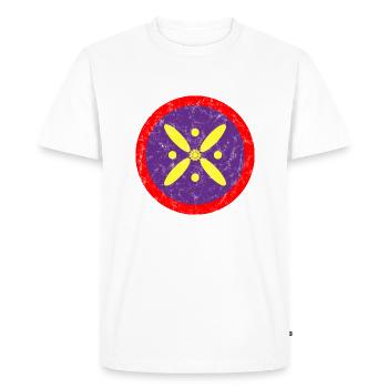 Derafsh Kaviani, Fleur de lotus, Iran, Perse, Drapeau - T-shirt Premium bio Homme - blanc - Devant - Nico (187cm)