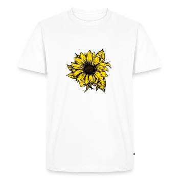 Tournesol dessiné à la main, Autocollants de tournesol - T-shirt Premium bio Homme - blanc - Devant - Nico (187cm)