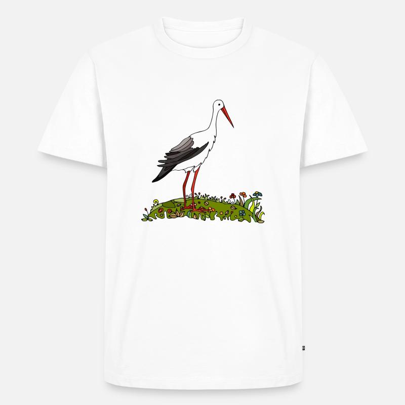 Storchenvogel - Männer Premium Bio T-Shirt - Weiß
