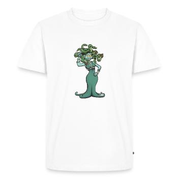 Méduse - T-shirt Premium bio Homme - blanc - Devant - Nico (187cm)