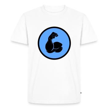 biceps - T-shirt Premium bio Homme - blanc - Devant - Nico (187cm)