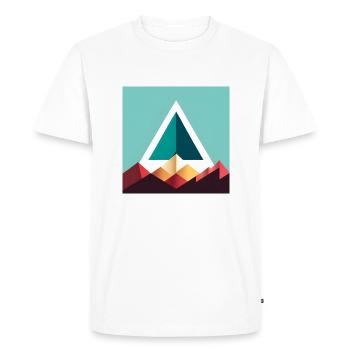 triangle abstrait - T-shirt Premium bio Homme - blanc - Devant - Nico (187cm)