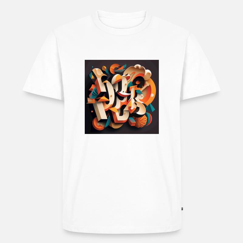 Graffiti - Männer Premium Bio T-Shirt - Weiß