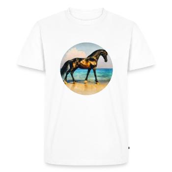 Golden black stallion - Men's Premium Organic T-Shirt - white - Front - Nico (187cm)