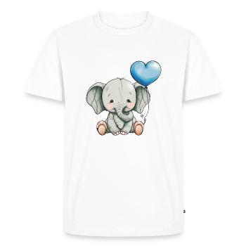 éléphant mignon - T-shirt Premium bio Homme - blanc - Devant - Nico (187cm)