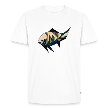 Poisson minimaliste - T-shirt Premium bio Homme - blanc - Devant - Nico (187cm)