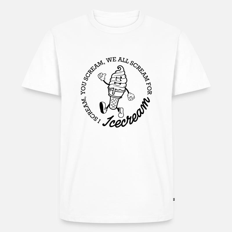 Icecream - Männer Premium Bio T-Shirt - Weiß