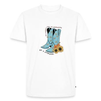 Western Desert Retro 3 - Men's Premium Organic T-Shirt - white - Front - Nico (187cm)